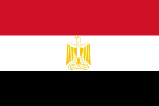 Flag of Egypt. Egyptian flag on fabric surface. Egyptian national flag on textured background. Fabric Texture. Arabian country. Northern Africa