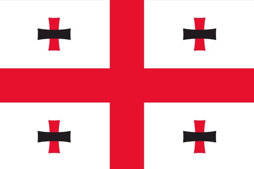 Flag of Georgia. Georgian state symbol. flag on fabric surface. Fabric Texture. Georgian state symbol state symbol. Caucasian country