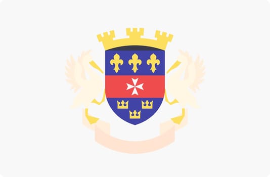 Flag of Collectivite territoriale de Saint Barthelemy. Saint Barthelemy flag. National symbol of Saint Barthelemy. Island country