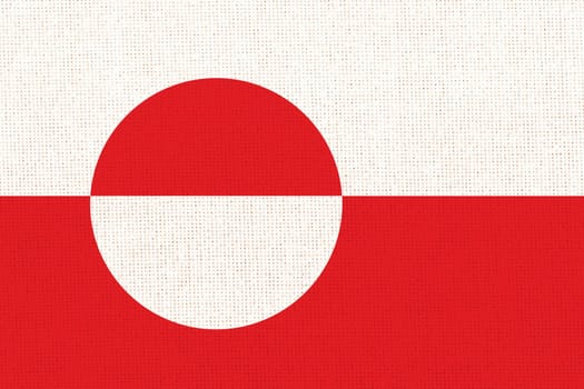 Flag of Greenland. 3D illustration. Flag on Fabric Texture. National symbol of Greenland