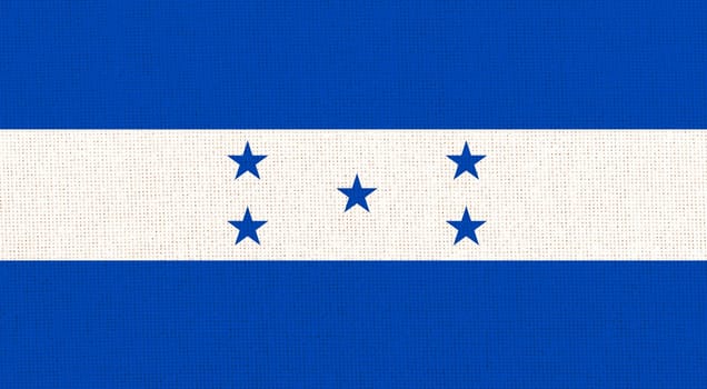 Flag of Honduras. National Honduras flag on fabric surface. national flag on textured background. Fabric Texture. Republic of Honduras. Central American country