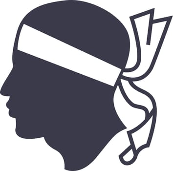 Flag of Corsica. Official symbol of island. Corsica territory. Corsican autonomy. illustration of Corsican flag. Official symbol of flag of Corsica. Island territory. French region