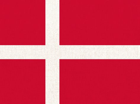 Flag of Danmark. Dutch state symbol. flag on textured. Fabric surface. Fabric Texture. Dutch state symbol. Red and white flag of Denmark. European country. 3D illustration