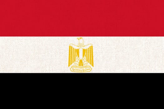 Flag of Egypt. Egyptian flag on fabric surface. Egyptian national flag on textured background. Fabric Texture. Arabian country. Northern Africa