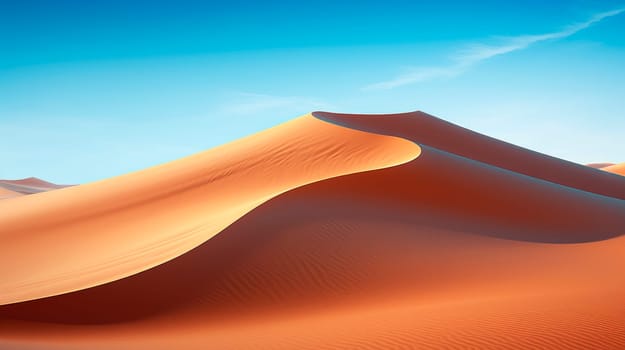 Beautiful sand dunes in the desert. Dunes background. AI generated