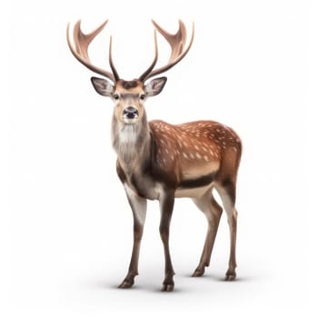 Deer isolated on white AI generated image