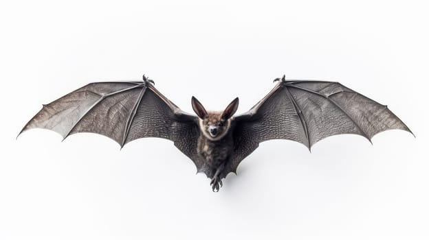 Bat nocturnal Mammal with openend wings isolated on white background. artificial art