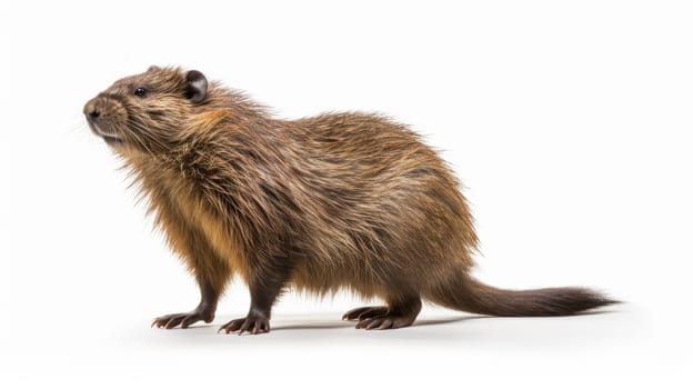 Majestic Muskrat isolated on white background. artificial art