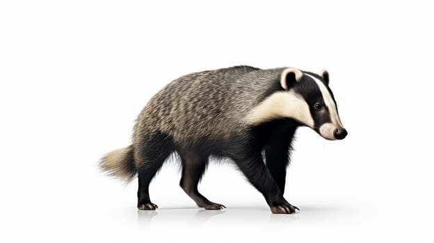 Badger isolated in white background. artificial art