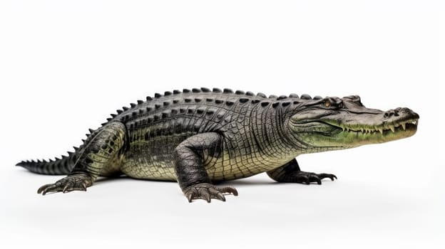 Exotic Alligator isolated on white background. artificial art
