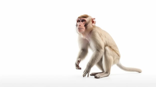 Portrait of a Monkey primate isolated on white background. Monkeyartificial art