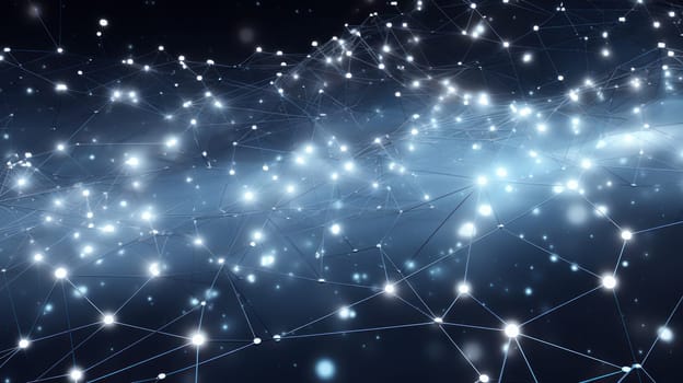 Abstract technology particles mesh background. Concept futuristic network and internet. Generated Artifical Art