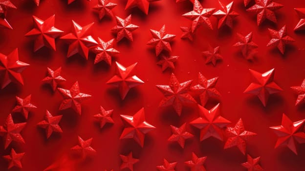 Red christmas holiday star background in red colours. Winter theme wallpaper.