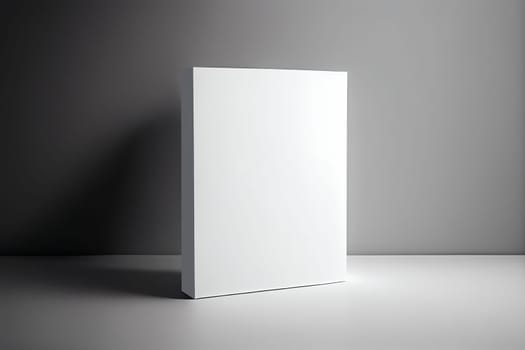 Book cover blank white vertical design template on a table - room interior