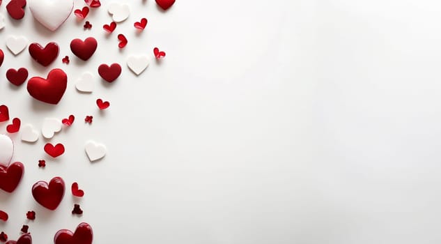 Valentine's day design. Realistic Valentine's decoration. decorative festive object. Holiday banner, web poster, flyer, stylish brochure, greeting card, cover. Romantic background. Valentines Day concept copy space top view