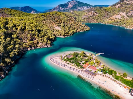 Aerial view of Oludeniz in district of Fethiye, Mugla Province, Turkey