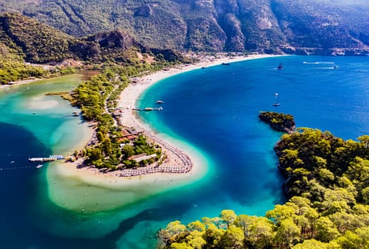Aerial view of Oludeniz in district of Fethiye, Mugla Province, Turkey