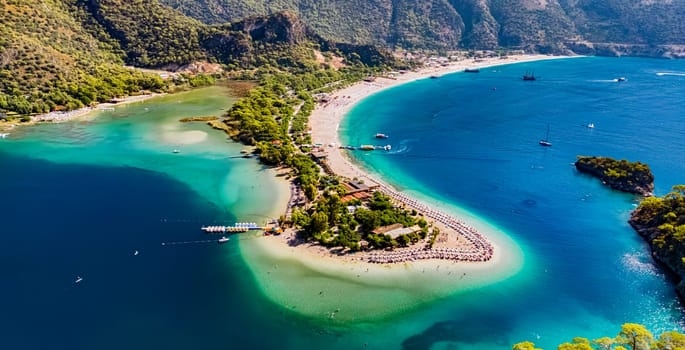 Aerial view of Oludeniz in district of Fethiye, Mugla Province, Turkey