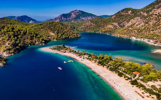 Aerial view of Oludeniz in district of Fethiye, Mugla Province, Turkey