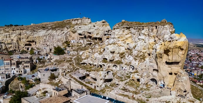 View of Urgup in Nevsehir Province in Cappadocia, Turkey.