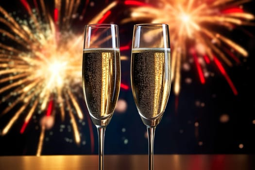 Champagne glasses for toasting generated by artificial intelligence