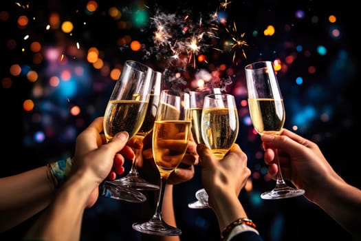 Champagne glasses for toasting generated by artificial intelligence