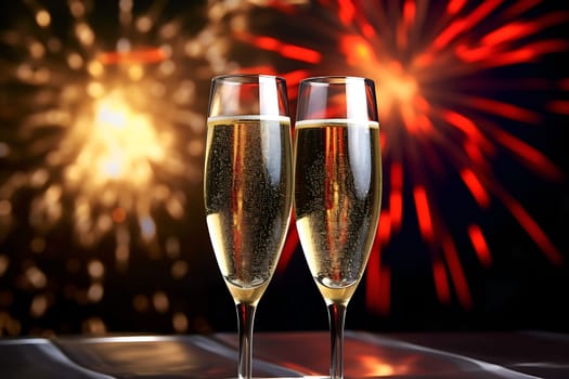 Champagne glasses for toasting generated by artificial intelligence