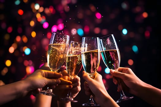 Champagne glasses for toasting generated by artificial intelligence