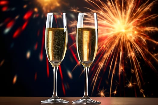 Champagne glasses for toasting generated by artificial intelligence