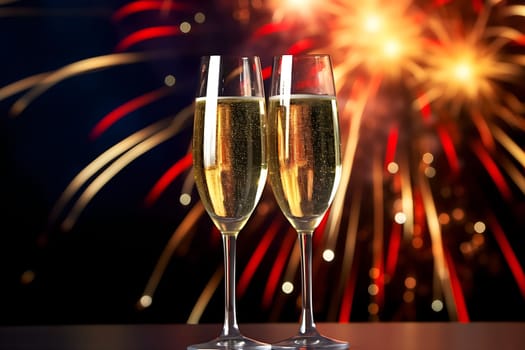 Champagne glasses for toasting generated by artificial intelligence