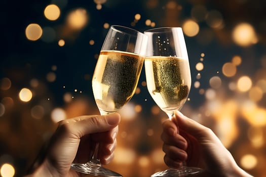Champagne glasses for toasting generated by artificial intelligence