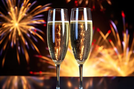 Champagne glasses for toasting generated by artificial intelligence