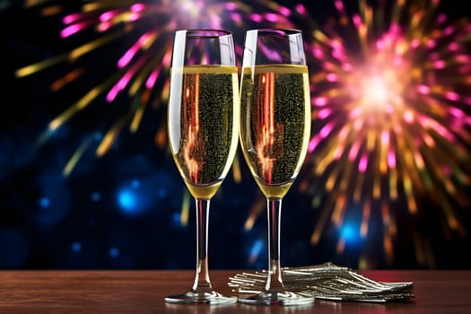 Champagne glasses for toasting generated by artificial intelligence