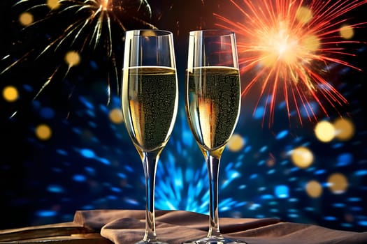 Champagne glasses for toasting generated by artificial intelligence