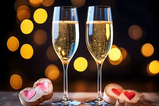 Champagne glasses for toasting generated by artificial intelligence