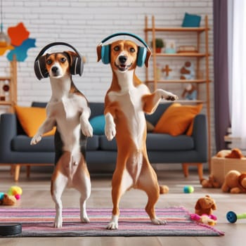 your dogs using headphones and dancing to music when are out generative ai