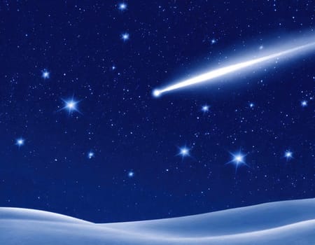 shooting star for wishing trailing across the sky at night generative ai