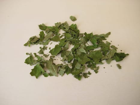 Dried white mulberry leaves for mulberry leaf tea, Morus alba