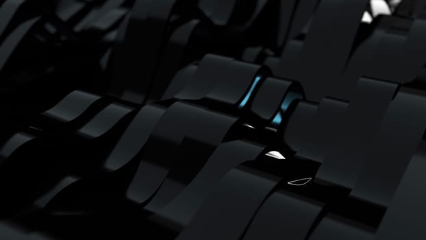 Black waves lines. Computer generated 3d render