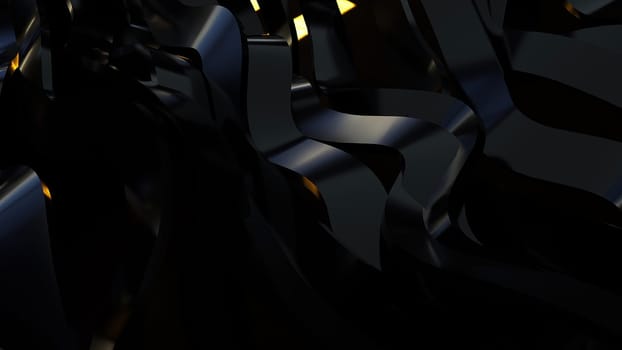 Black waves lines. Computer generated 3d render