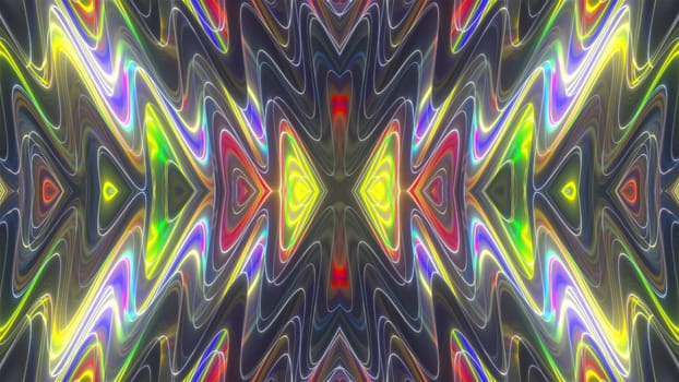 Colorful kaleida neon. Computer generated 3d render