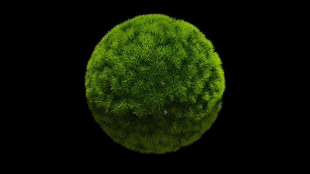 Grass sphere. Computer generated 3d render