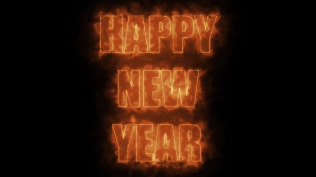 Happy New Year text. Computer generated 3d render