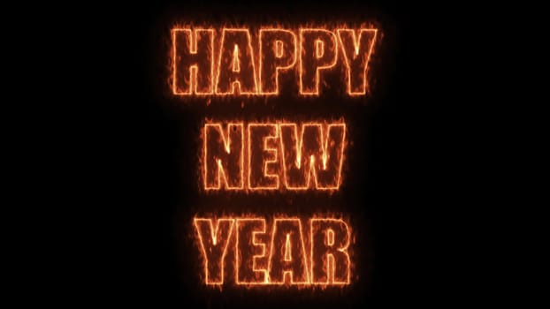 Happy New Year text. Computer generated 3d render