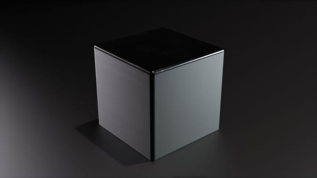 Abstract silver cube. Computer generated 3d render