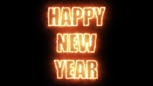 Happy New Year text. Computer generated 3d render