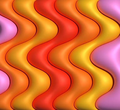 Abstract background with various inflated figures, 3D rendering illustration