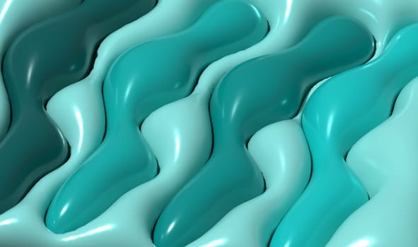 Soft inflate shiny lines, 3D rendering illustration