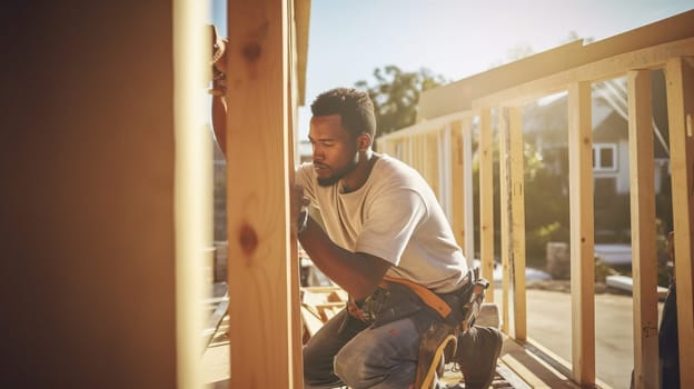 Constructorwhile working on the building, new housing development