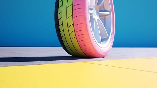 Pasel colored tires. Abstract photograph